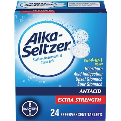 Alka Seltzer Extra Strength Antacid Heartburn Relief Effervescent Tablets 24 ea, $0.42/1ea