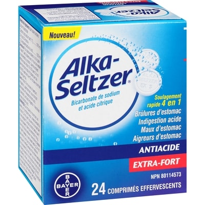 Comprimés antiacides effervescents pour le soulagement des brûlures d’estomac, extra forts