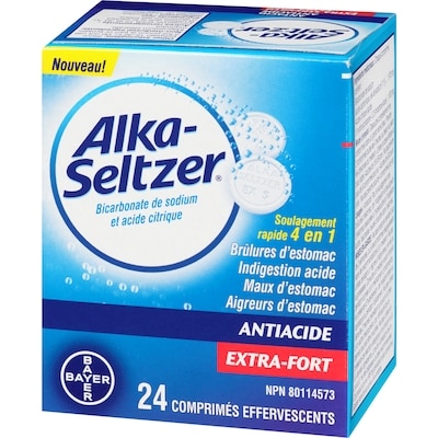 Comprimés antiacides effervescents pour le soulagement des brûlures d’estomac, extra forts
