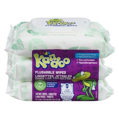 Kandoo Flushable Wipes 144 ea, $0.07/1ea