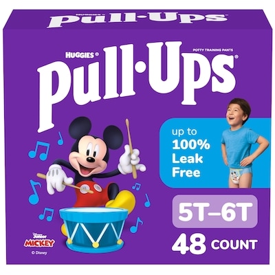 Huggies Pull-Ups Boys' Potty Training Pants, 5T-6T (46+ lbs), 48 Count 48 ea, $0.60/1ea