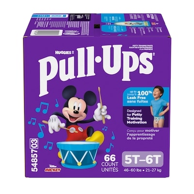 Huggies Sous-vêtements d’entraînement pour garçons, 5T-6T (22,5 kg+ [50 livres+]), 66 sous-vêtements 66 ea, 0,56 $/1ch
