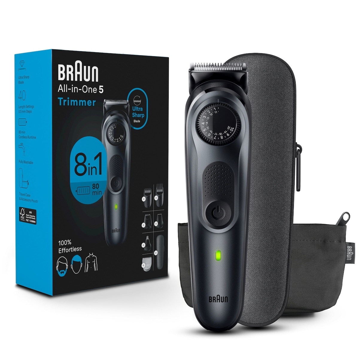 Braun Trimmer Kit, 8 in 1, 100% Effortless 1 ea, $73.99/1ea