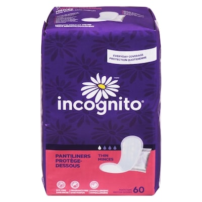 Incognito Pantiliners Thin 60 ea, $0.10/1ea