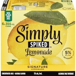 Simply Alcoholic Malt Beverage Signature Lemonade (ID required at pick-up) 355 ml, $0.77/100ml