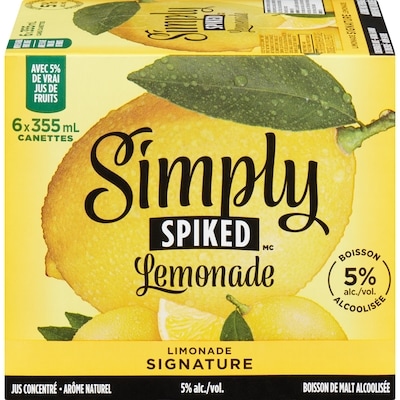 Simply Boisson de malt alcoolisée limonade signature (Pièce d’identité requise au moment du ramassage) 355 ml, 0,77 $/100ml