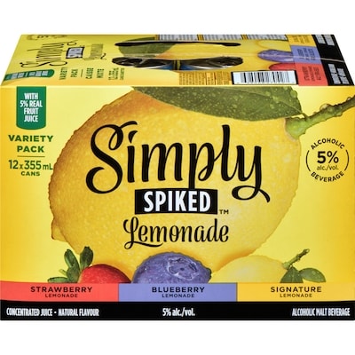 Simply Lemonade Alcoholic Malt Beverage Variety Pack (ID required at pick-up) 355 ml, $0.65/100ml