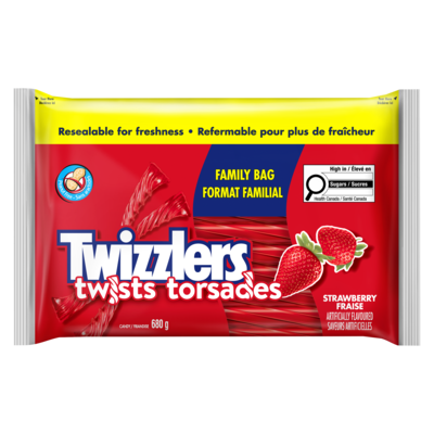 Twizzlers Twists Candy Strawberry Family Bag 680 g, $1.03/100g