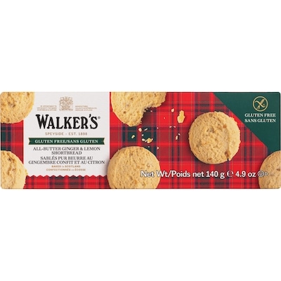 Walkers Gluten Free Ginger & Lemon Shortbread 140 g, $5.71/100g