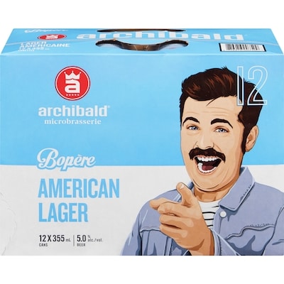 Archibald Bopère Beer American Lager (ID required at pick-up) 12x355.0 ml, $0.60/100ml