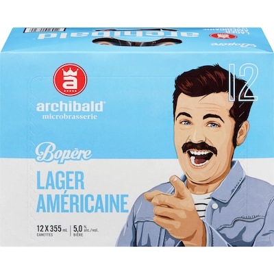Archibald Bopère bière lager américaine (Pièce d’identité requise au moment du ramassage) 12x355.0 ml, 0,52 $/100ml
