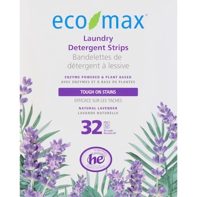 Eco-Max Laundry Detergent Strips Natural Lavender 32 ea, $0.34/1ea