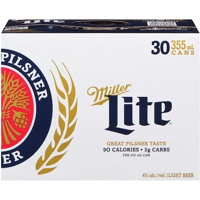 Miller Light Beer (ID required at pick-up) 30x355.0 ml, $0.63/100ml