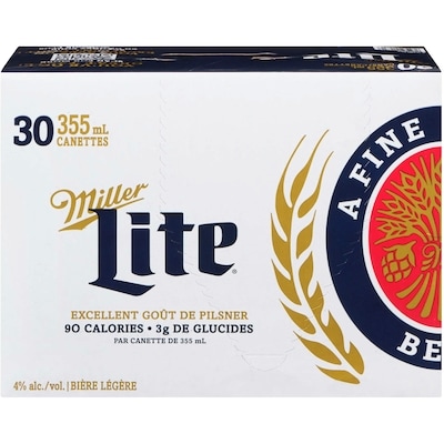 Miller Bière légère (Pièce d’identité requise au moment du ramassage) 30x355.0 ml, 0,44 $/100ml