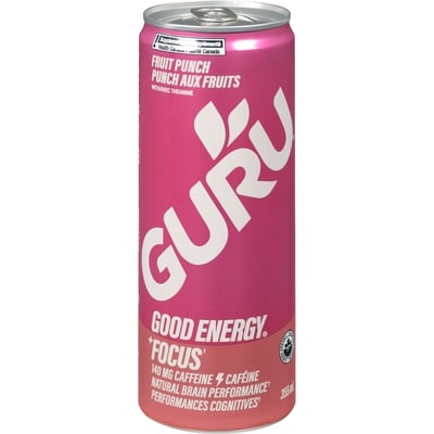 Guru Énergie Bio Théanine Punch aux Fruits 355 ml, 1,77 $/100ml
