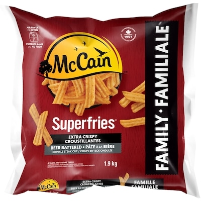 McCain Superfries®  Extra Crispy Crinkle Steak Cut Beer Battered Fries 1.9 kg, $0.68/100g