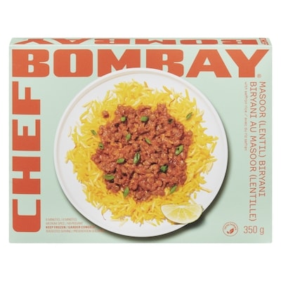 Chef Bombay Biryani au masoor (lentille) avec du riz safran mi-piquant 350 g, 2,00 $/100g