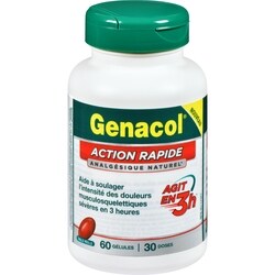 Genacol Action rapide 60 ea, 0,52 $/1ch