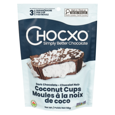 ChocXO Dark Chocolate Coconut Cups 98 g, $7.64/100g