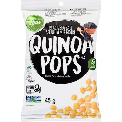 Ojas Vegan Quinoa Pops Quinoa Puffs Black Sea Salt 45 g, $12.20/100g
