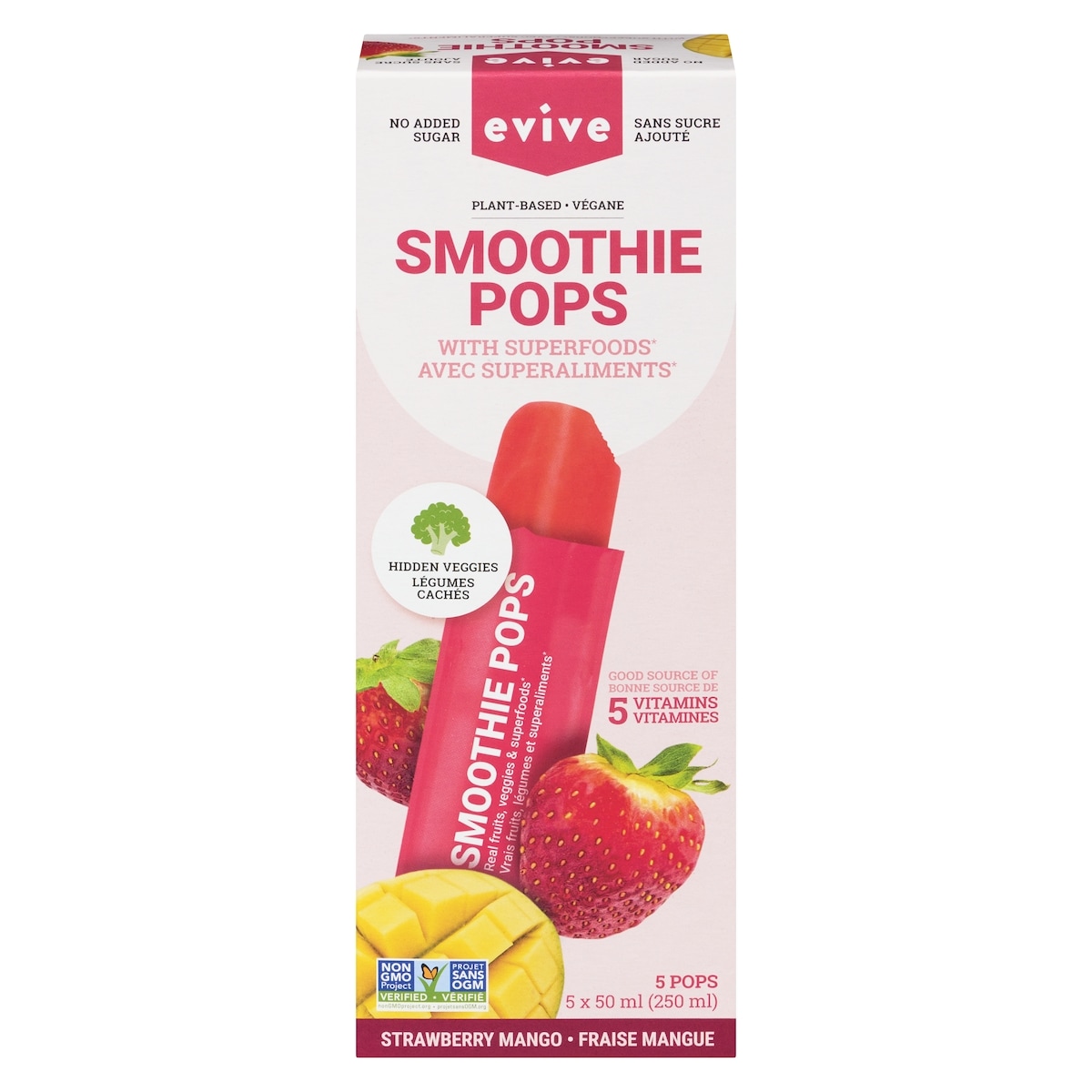 Evive Smoothie Pops Strawberry Mango 250 ml, $2.80/100ml
