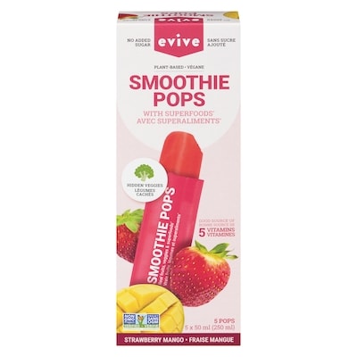 Evive Smoothie Pops Strawberry Mango 250 ml, $2.80/100ml