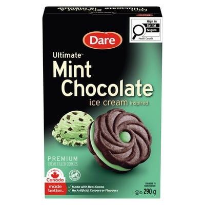 Dare Cream Filled Cookies, Ice-Cream Inspired, Mint Chocolate 290 g, $1.65/100g