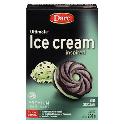 Dare Cream Filled Cookies, Ice-Cream Inspired, Mint Chocolate 290 g, $1.38/100g