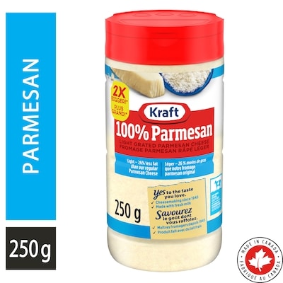 Kraft Light Grated Parmesan Cheese 250 g, $3.20/100g