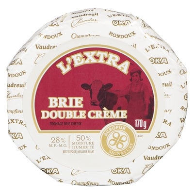 L'Extra Brie Cheese Double Crème 28 % M.F. 170 g, $5.58/100g