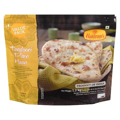 Haldiram Tandoori Plain Naan Value Pack 1200 g, $1.17/100g