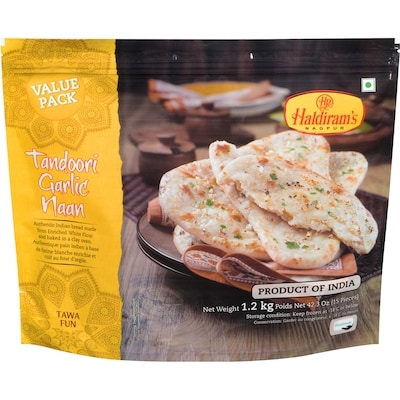 Haldiram Tandoori Garlic Naan Value Pack 1200 g, $1.12/100g