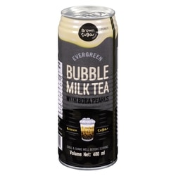 Evergreen Bubble Milk Tea With Boba Pearls Brown Sugar 480 ml, $0.73/100ml
