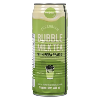 Bubble Milk Tea With Boba Pearls Matcha Flavor