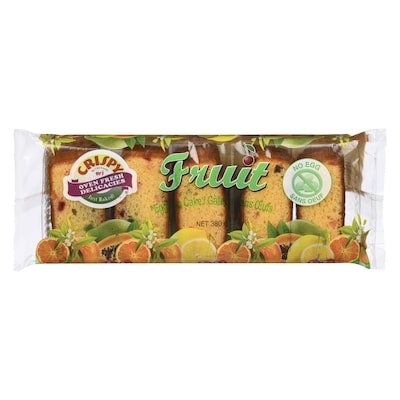 Crispy Eggless Cake Fruit 380 g, $0.92/100g