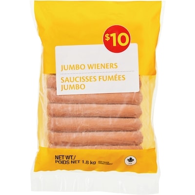 null Jumbo Wieners 1.8 kg, $0.56/100g