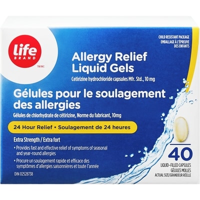 Life Brand Extra Strength Allergy Relief Liquid Gels 40 Capsules 40 ea, $0.62/1ea
