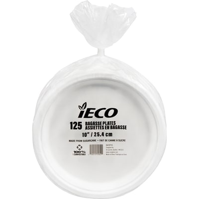 iECO Assiette en bagasse 1 ea, 0,18 $/1ch
