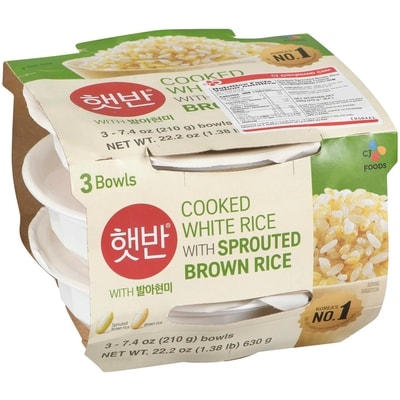 Riz brun germé cuisiné