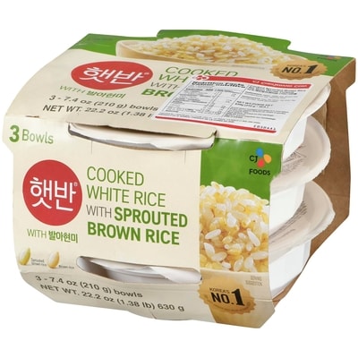 Riz brun germé cuisiné