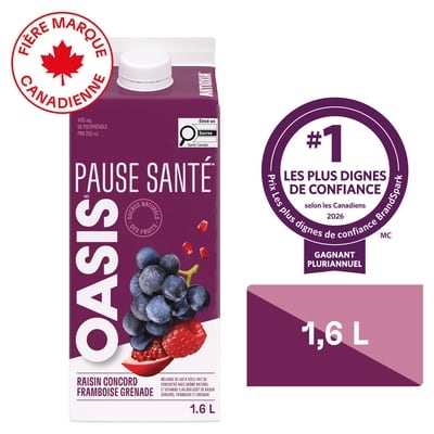 Oasis Jus de grenade, raisin Concord, framboise 1.6 l, 0,34 $/100ml