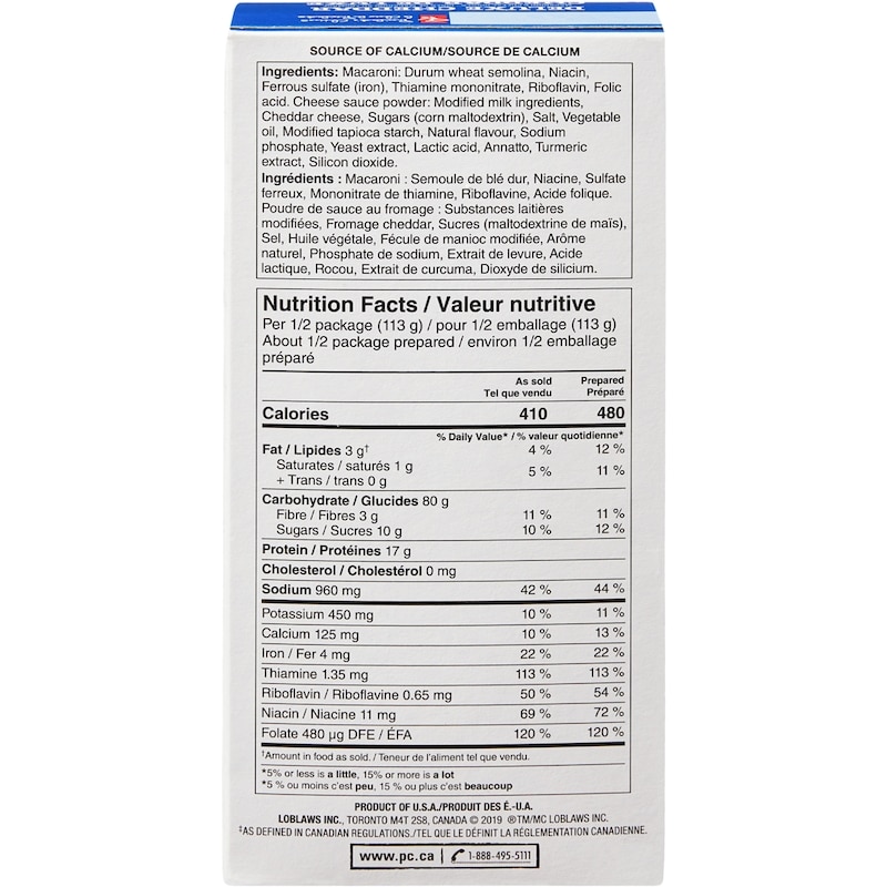 Deluxe Cheddar Macaroni and Cheese Dinner