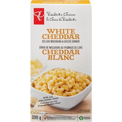 le Choix du Président Dîner de macaroni au fromage de luxe Cheddar blanc 200 g, 1,02 $/100g