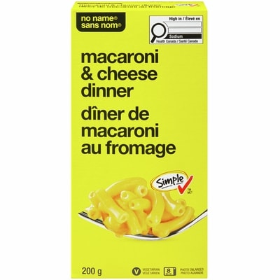 No Name Macaroni and Cheese Dinner 200 g, $0.65/100g
