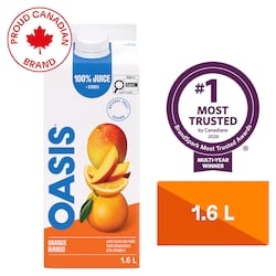 Oasis Orange Mango Fruit Juice 1.6 l, $0.41/100ml
