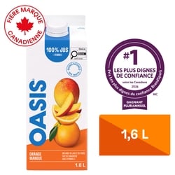 Oasis Jus de fruits orange et mangue 1.6 l, 0,31 $/100ml
