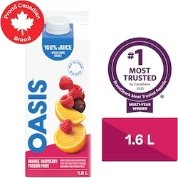 Oasis Orange Raspberry Passion Fruit Juice 1.6 l, $0.28/100ml