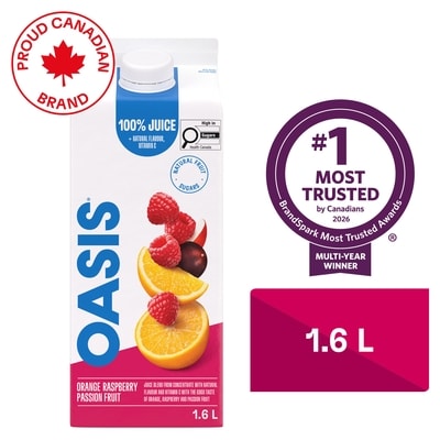 Oasis Orange Raspberry Passion Fruit Juice 1.6 l, $0.41/100ml