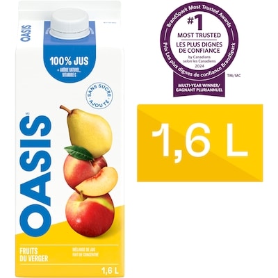 Oasis Mélange de jus fruits du verger 1.6 l, 0,27 $/100ml