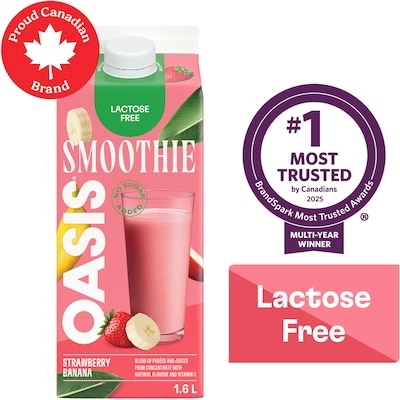 Oasis Smoothie Strawberry Banana 1.6 l, $0.25/100ml